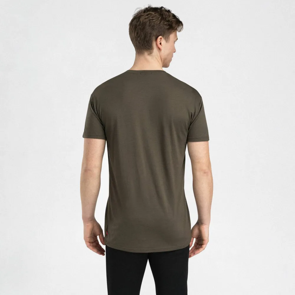 Best Aclima Men's LightWool 140 Classic Tee Logo Tarmac