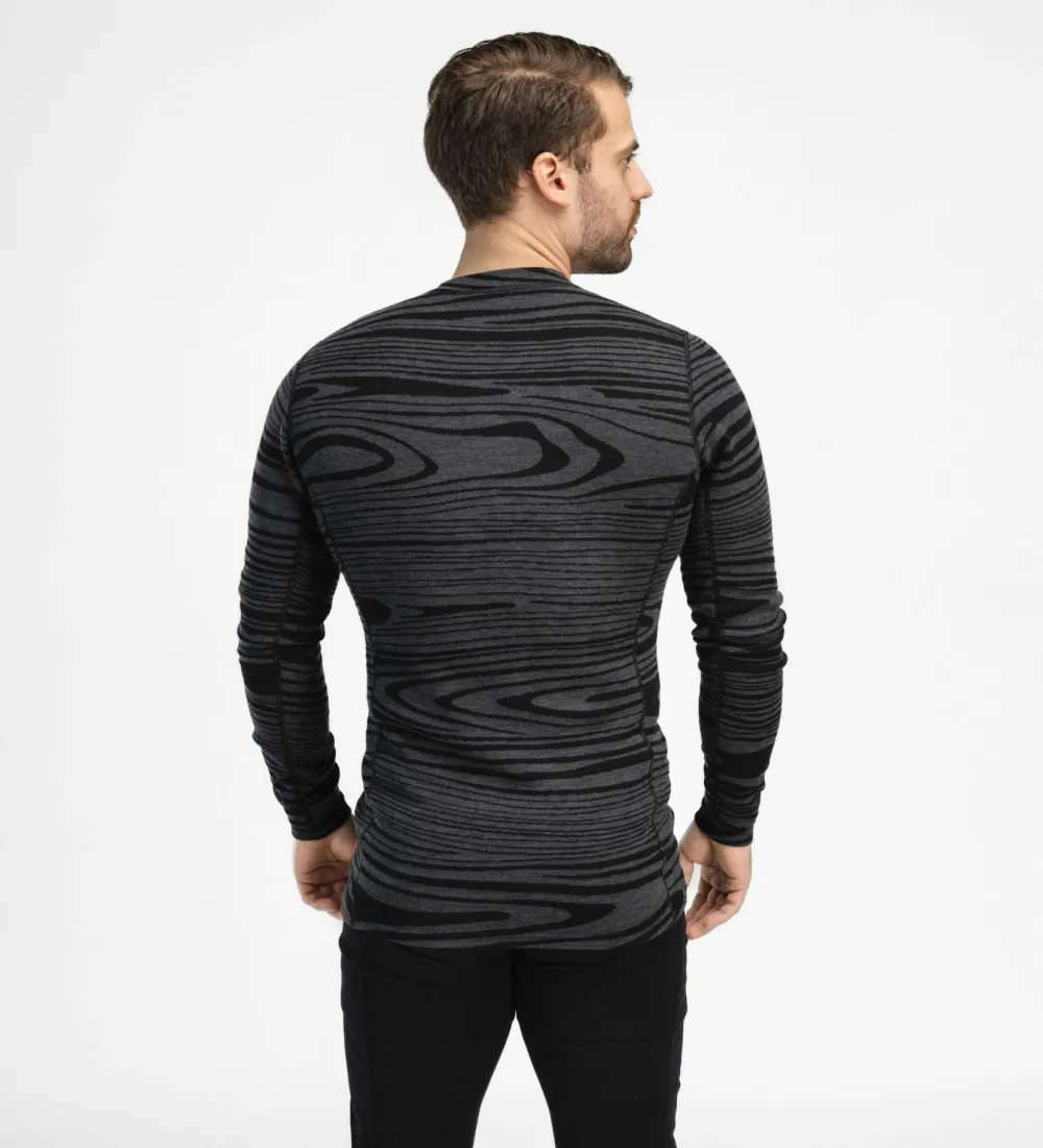 New Aclima Men's WarmWool Crew Neck Black Motion