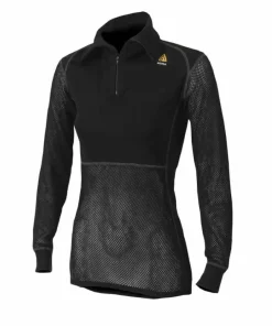 Aclima WoolNet Polo With Zip Woman Jet Black
