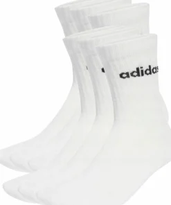 New Adidas Cushioned Linear Crew 6p White/Black