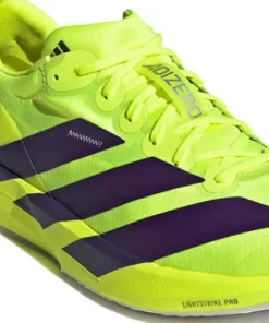 New Adidas Men's Adizero Adios 9 Solar Yellow / Aurora Plum / Powder Plum