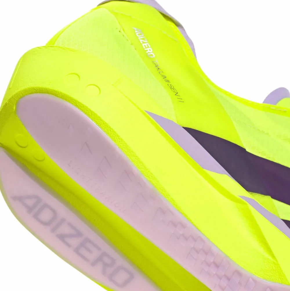 Discount Adidas Men's Adizero Takumi Sen 11 Solar Yellow/Aurora Plum/Powder Plum