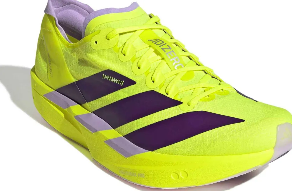 Discount Adidas Men's Adizero Takumi Sen 11 Solar Yellow/Aurora Plum/Powder Plum