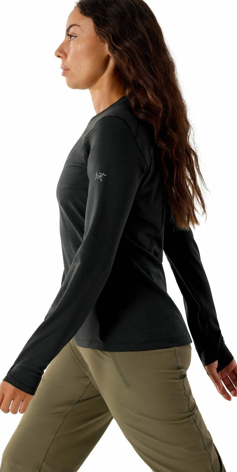 Outlet Arc'teryx Women's Taema Thermal Crew Longsleeve Black Heather