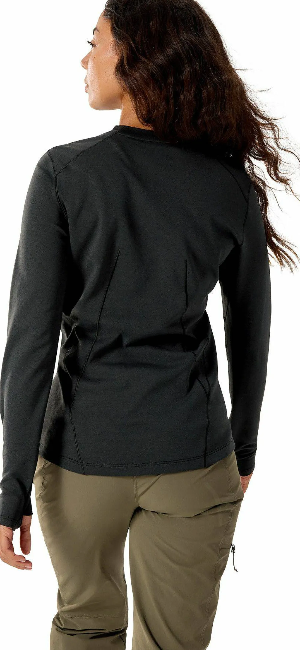 Outlet Arc'teryx Women's Taema Thermal Crew Longsleeve Black Heather