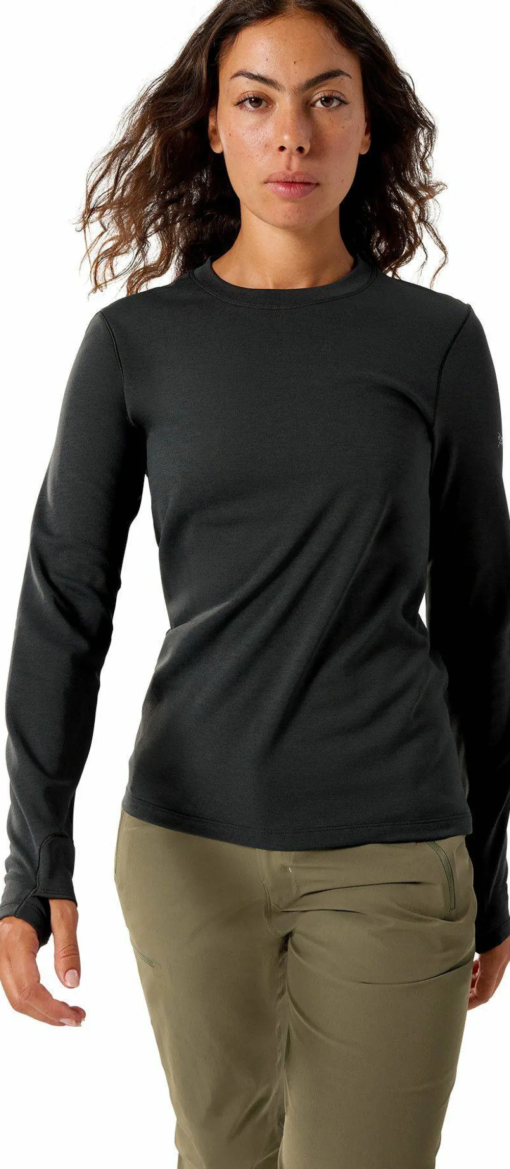 Outlet Arc'teryx Women's Taema Thermal Crew Longsleeve Black Heather