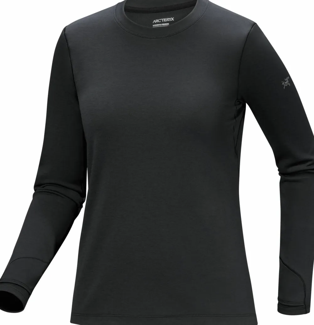 Outlet Arc'teryx Women's Taema Thermal Crew Longsleeve Black Heather