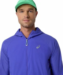 Asics Men's Road Packable Jacket Cobalt Burst/Illuminate Green