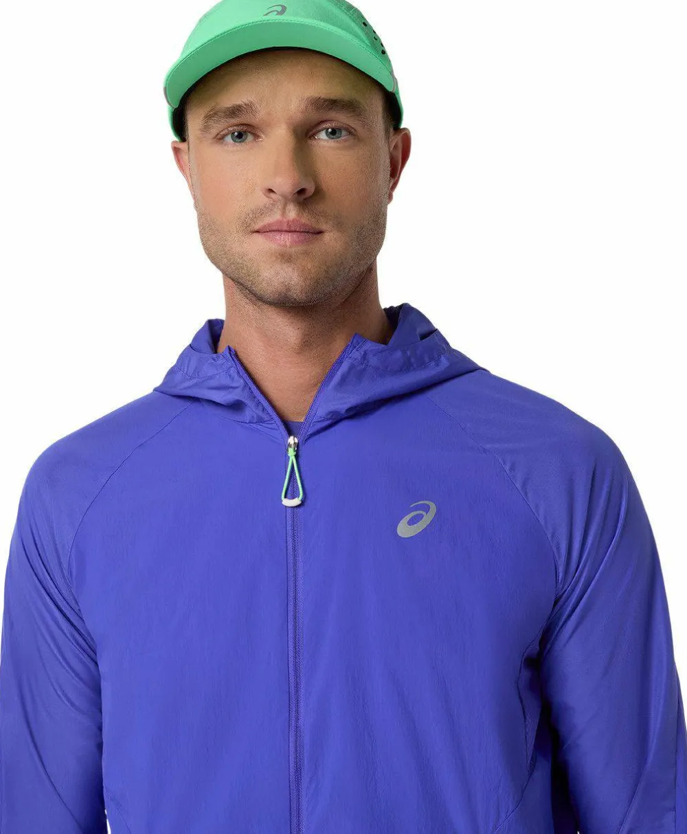 Asics Men's Road Packable Jacket Cobalt Burst/Illuminate Green