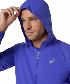 Asics Men's Road Packable Jacket Cobalt Burst/Illuminate Green