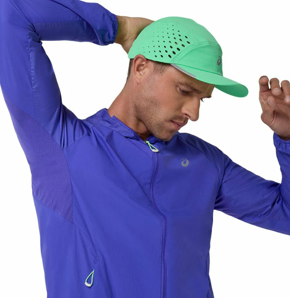 Asics Men's Road Packable Jacket Cobalt Burst/Illuminate Green