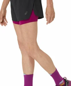 New Asics Women's Fujitrail 2-N-1 Short Performance Black/Blackberry