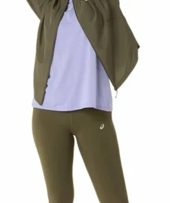 Discount Asics Women's Nagino Run Adjustable Jacket Dark Olive