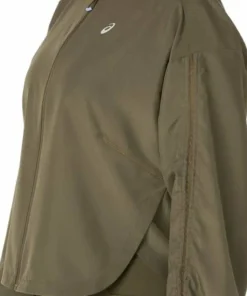 Discount Asics Women's Nagino Run Adjustable Jacket Dark Olive