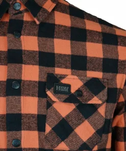 Discount Avignon Unisex AFTER Hunt Flannel Shirt Orange/Black