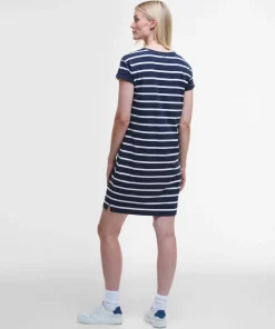New Barbour Women's Otterburn Stripe Dress Navy