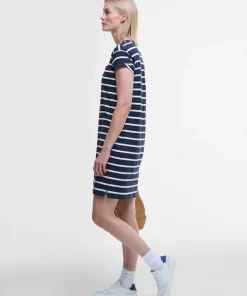 New Barbour Women's Otterburn Stripe Dress Navy