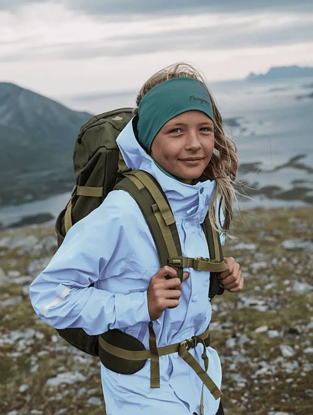 New Bergans Juniors' 3L Shell Jacket Cool Blue