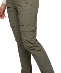 Bergans Women's Convertible Zip-Off Softshell Pants Green Mud