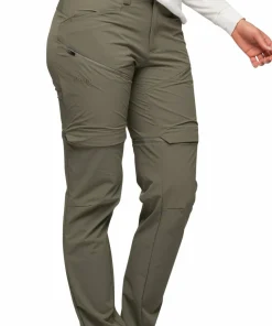 Bergans Women's Convertible Zip-Off Softshell Pants Green Mud