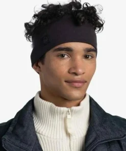 New Buff Merino Wide Headband Solid Black