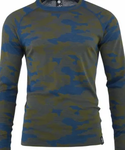 New Bula Men's Camo Merino Wool Crew DENIM