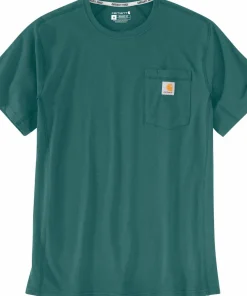 Hot Carhartt Men's Force Relaxed Fit Midweight Short-Sleeve Pocket T-Shirt Transformative Teal