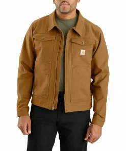 Carhartt Men's Rugged Flex Duck Relaxed Fit Jacket Brown Carhartt Brown