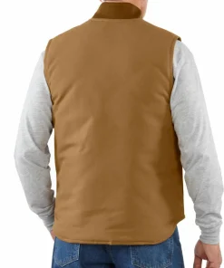 Sale Carhartt Men's V01 Insulated Rib Collar Vest Brown