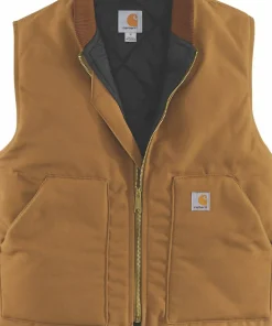 Sale Carhartt Men's V01 Insulated Rib Collar Vest Brown
