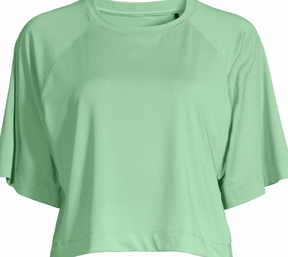 Best Casall Women's Laser Mesh Crop Tee Apple Crush