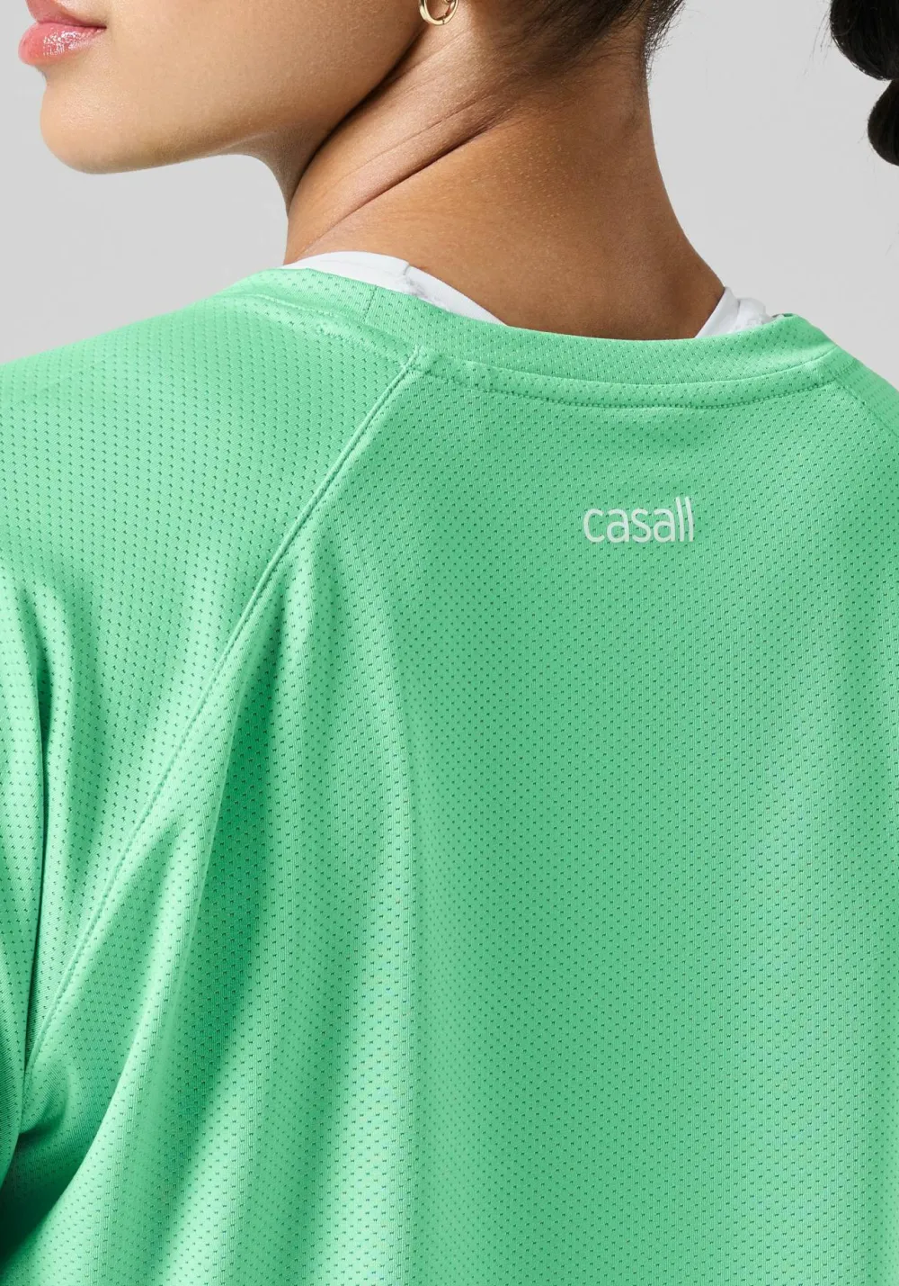 Best Casall Women's Laser Mesh Crop Tee Apple Crush