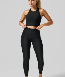 Outlet Casall Women's Multi Rib Seamless High Waist Tights Black