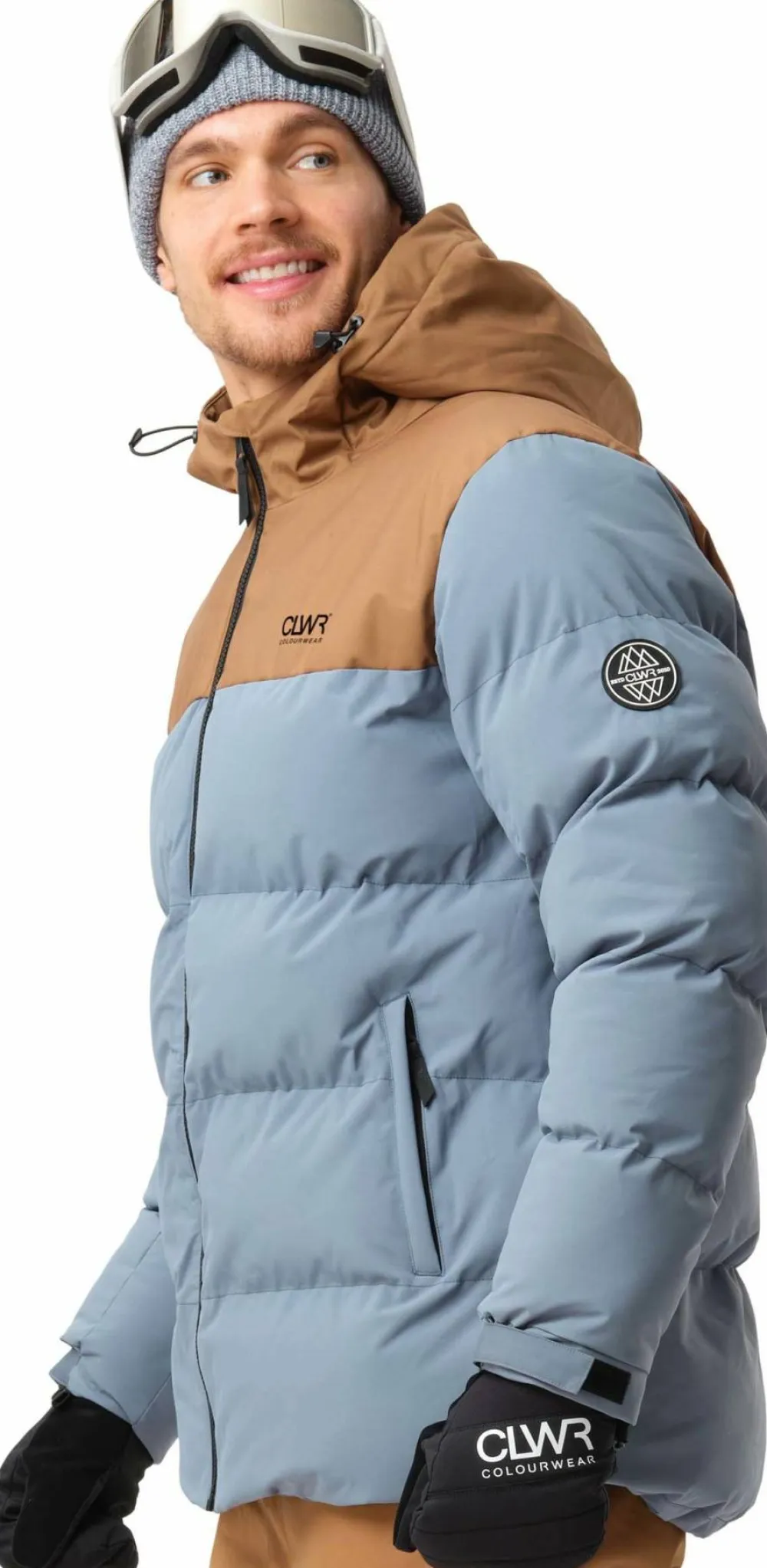 New ColourWear Men's Pole Jacket Grey Blue