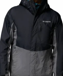 Outlet Columbia Men's Pouring Adventure III Jacket Black, City Grey