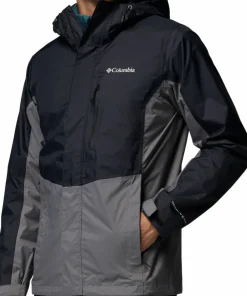 Outlet Columbia Men's Pouring Adventure III Jacket Black, City Grey