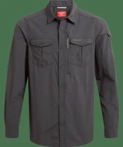 Hot Craghoppers Men's Nosilife Adventure Long Sleeved Shirt III Black Pepper