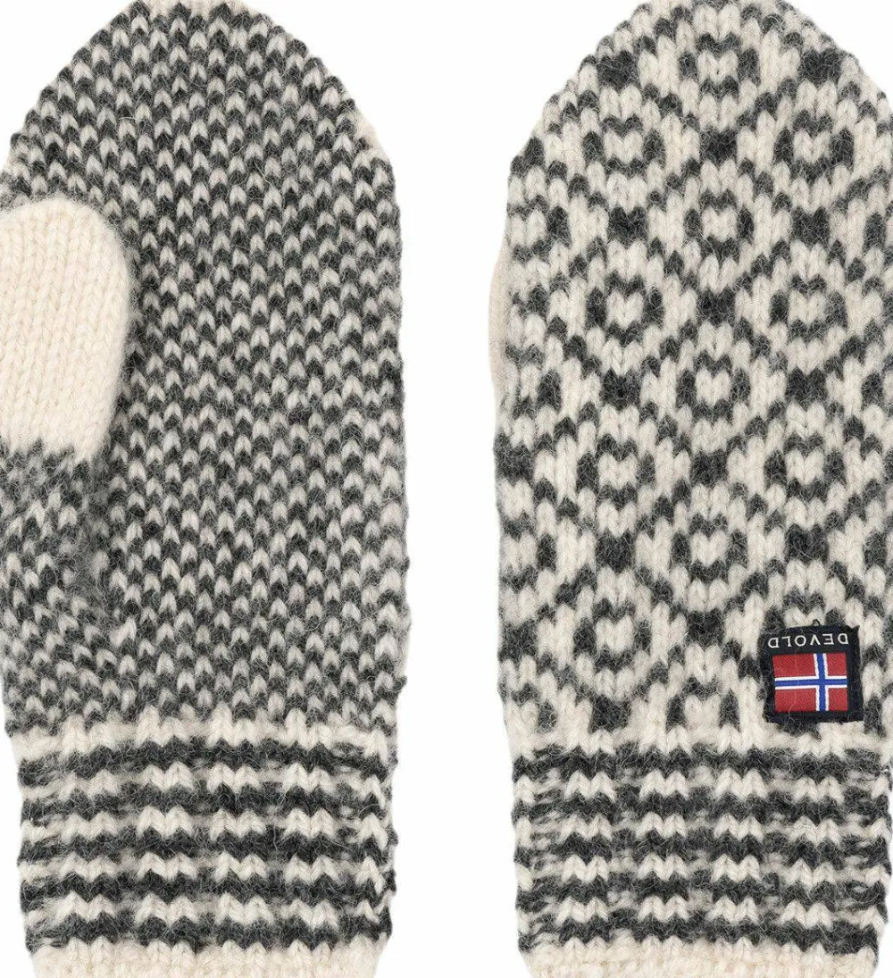 Online Devold Svalbard Wool Mitten Offwhite/Anthracite