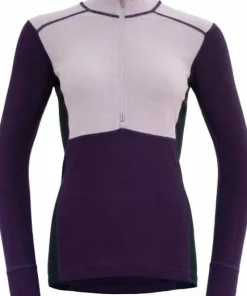 Best Devold Women's Lauparen Merino 190 Zip Neck Orchid/Lilac/Ink