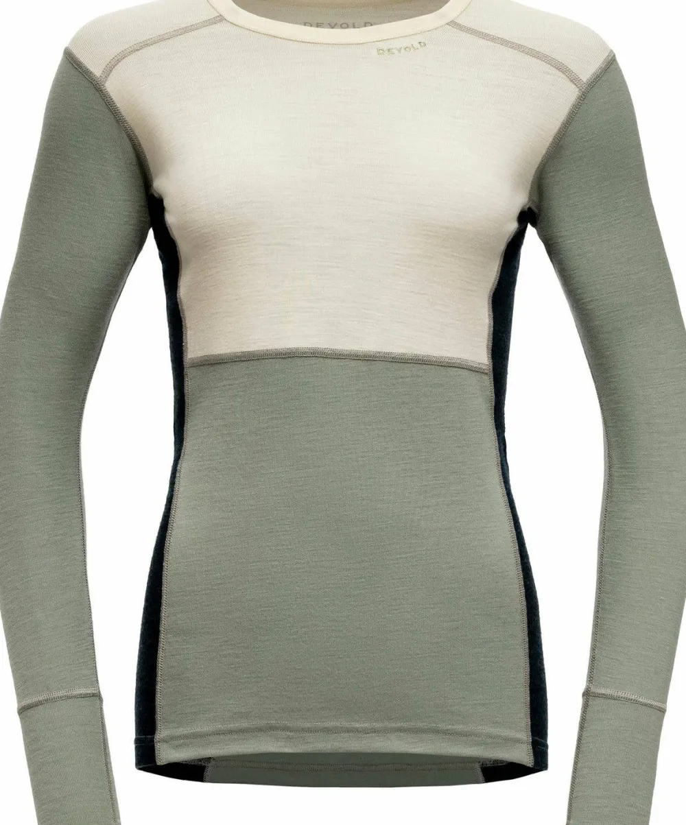 New Devold Women's Lauparen Merino 190 Shirt Raw White/Fog/Ink