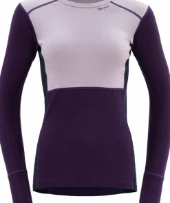 Clearance Devold Women's Lauparen Merino 190 Shirt Orchid/Lilac/Ink BEETROOT/WOODS/INK