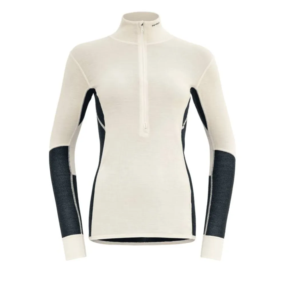 Devold Women's Wool Mesh 190 Zip Neck Ink/Offwhite