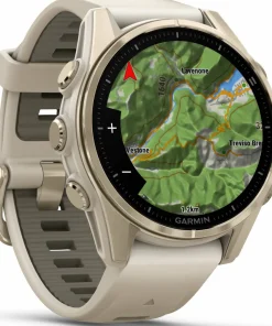 Sale Garmin Fenix 8 Amoled 43mm, Sapphire Soft Gold - Fog Grey/Sandstone Silicone Strap