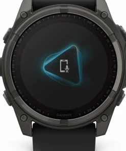 Garmin Fenix 8 Solar 51mm, Sapphire Solar Carbon Gray DLC Titanium - Black/Pebble Grey Silicone Strap