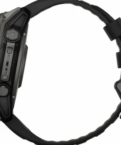 Garmin Fenix 8 Solar 51mm, Sapphire Solar Carbon Gray DLC Titanium - Black/Pebble Grey Silicone Strap