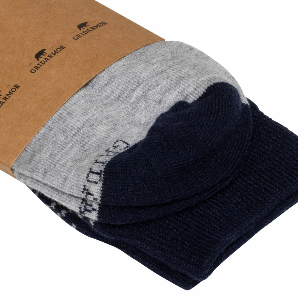 Sale Gridarmor Heritage Merino Socks Lt. Grey/Dk Navy/White