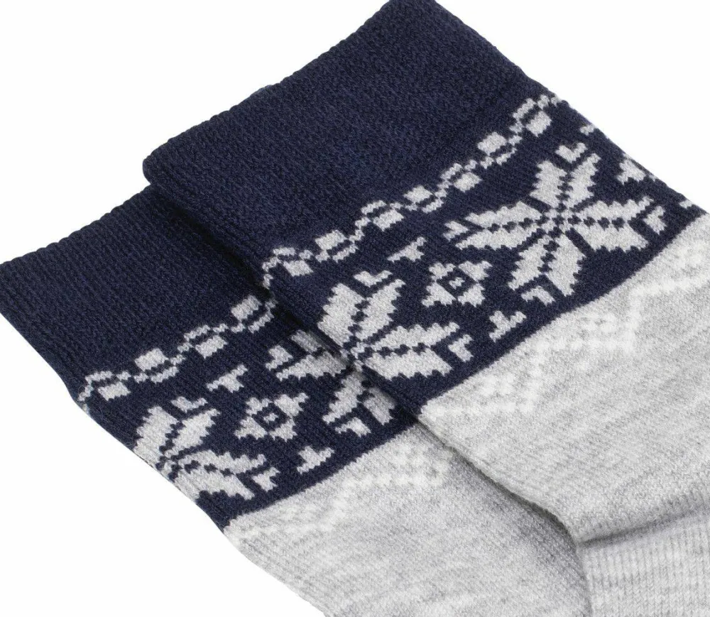 Clearance Gridarmor Juniors' Heritage Merino Socks 2p Light Grey/Dk Navy/White
