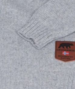 Sale Gridarmor Kids' Snøkrystall Round Neck Ullgenser Light Grey/Dark Navy/White Lt. Grey/Dk Navy/White