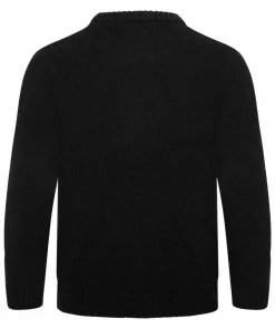 Clearance Gridarmor Kids' Snøkrystall Solid Round Neck Ullgenser Black Beauty