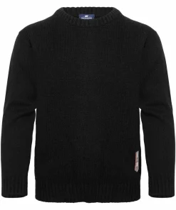 Clearance Gridarmor Kids' Snøkrystall Solid Round Neck Ullgenser Black Beauty
